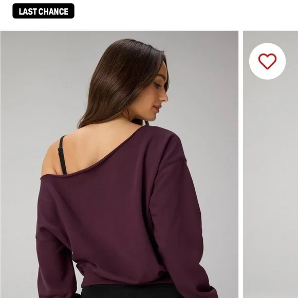 Fabletics Off-Shoulder Plum Sweater - Picture 2 of 2